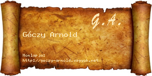 Géczy Arnold névjegykártya