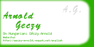 arnold geczy business card