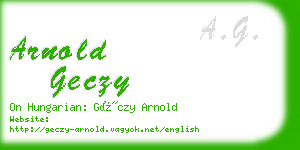arnold geczy business card